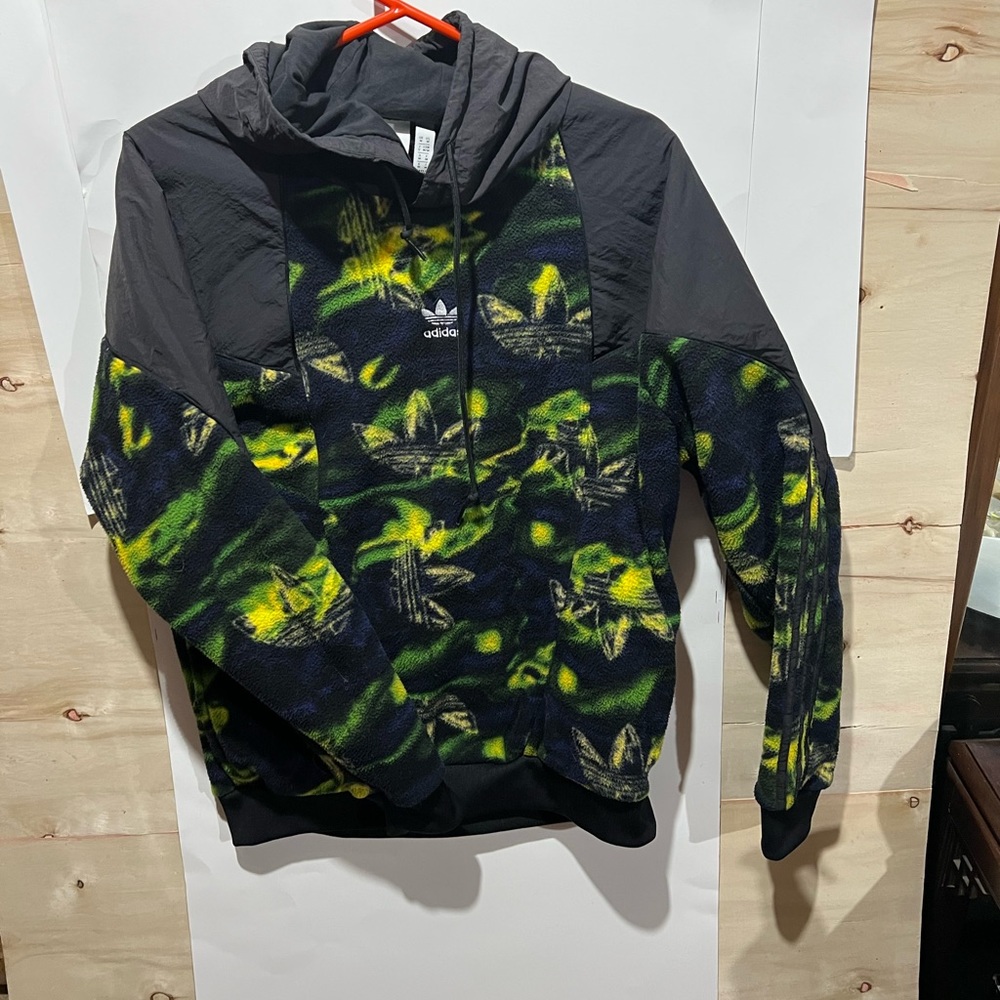 Adidas Originals Big Trefoil Mens Printed Polar Fleece Hoodie